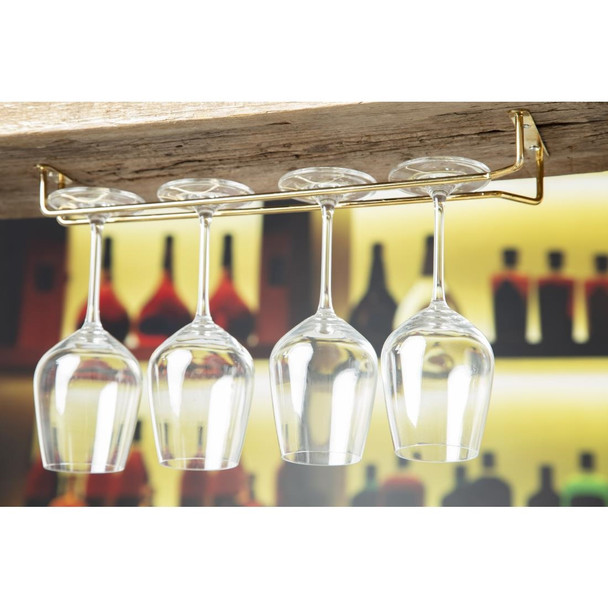 Beaumont Brass Wine Glass Rack 410mm GM204