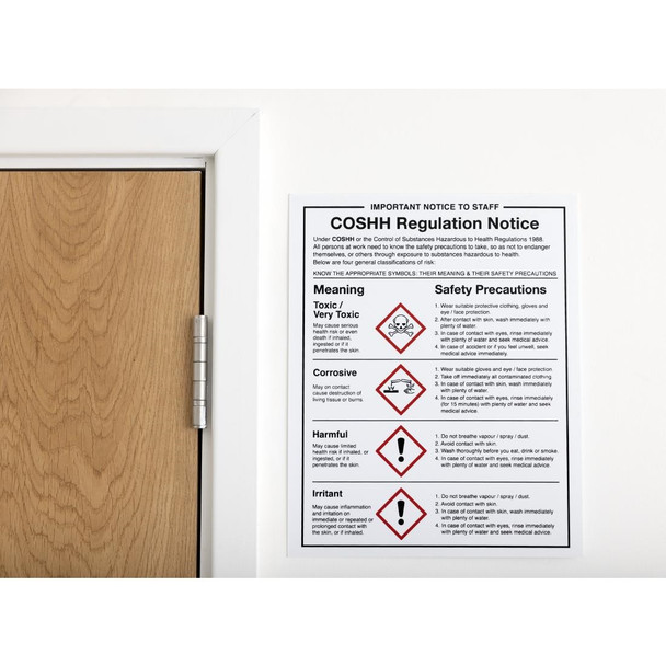 Vogue COSHH Regulations Sign W396