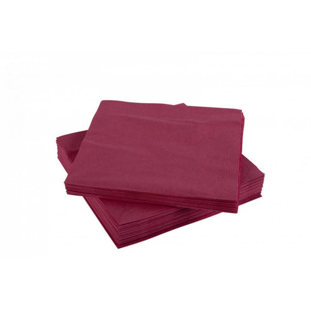 125 Pack 2 Ply Red Paper Napkin 4 Fold 33 x 33cm