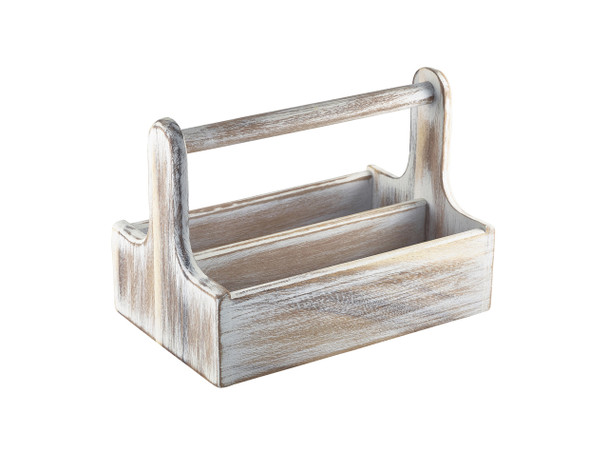 White Wooden Table Caddy