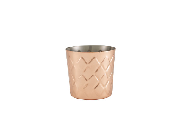Diamond Pattern Copper Plated Serving Cup 8.5 x 8.5cm 12 Pack