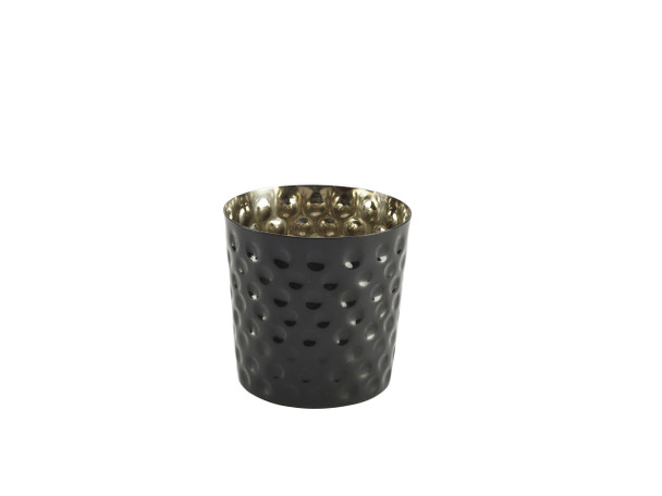 Black Hammered Stainless Steel Serving Cup 8.5 x 8.5cm 12 Pack