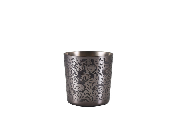 GenWare Black Floral Stainless Steel Serving Cup 8.5 x 8.5cm 12 Pack