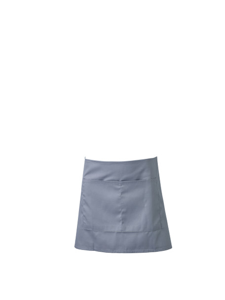 Grey Short Apron W/ Split Pocket 70 x 37cm