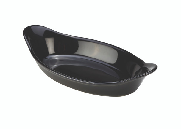 GenWare Stoneware Black Oval Eared Dish 16.5cm/6.5" 6 Pack