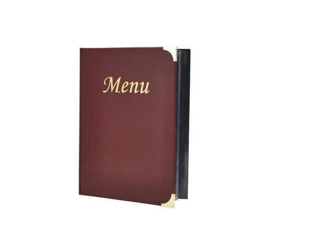 A4 Menu Holder Wine Red 8 Pages Group Image