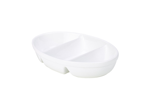 R.G.3 Divided Veg. Dish 28cm White 4 Pack