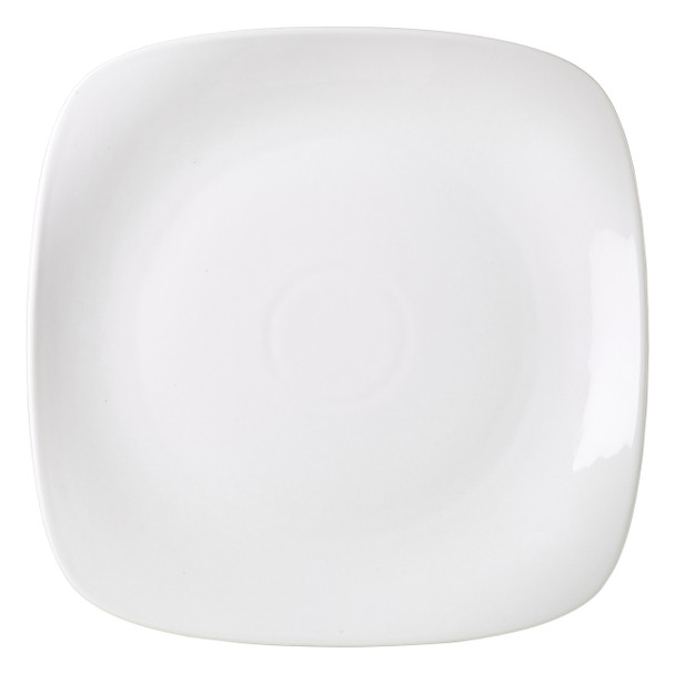 Genware Porcelain Rounded Square Plate 25cm/9.75" 6 Pack