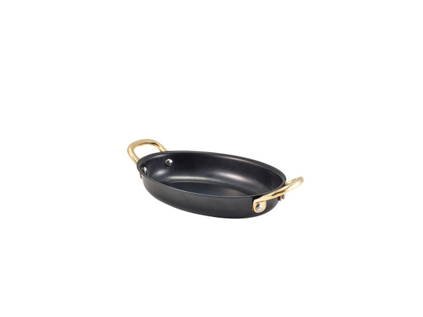 GenWare Black Vintage Steel Oval Dish 16.5 x 12.5cm 6 Pack