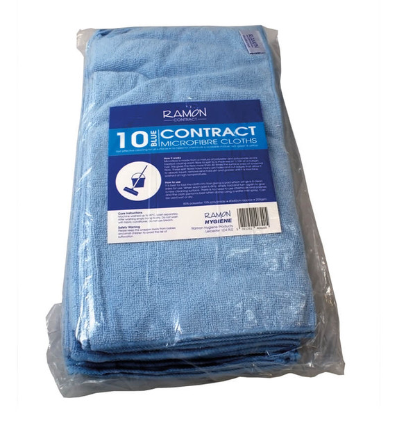 Group of Blue Green Red Yellow White Black and Grey Premium Microfibre Cloths