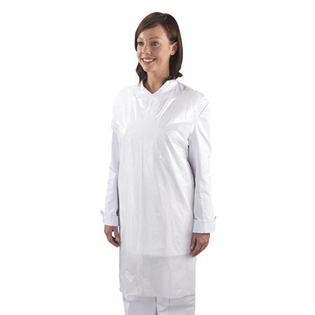 Premium Disposable Polythene Apron On A Roll 200 Pack White
