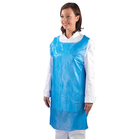 Premium Disposable Polythene Apron On A Roll 200 Pack Blue
