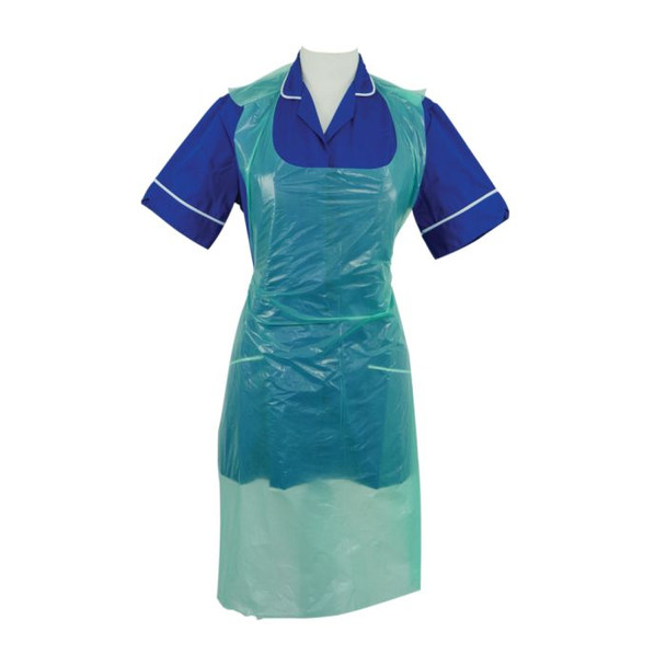 Premium Disposable Polythene Apron On A Roll 200 Pack Green