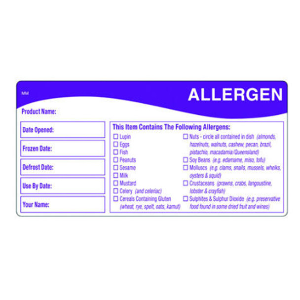 Allergen Food Label