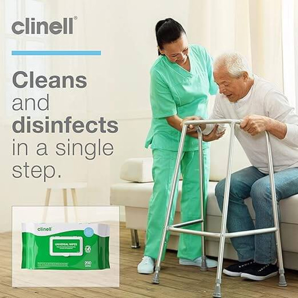 Clinell Universal Wipes Green CW200 200 Pack care home