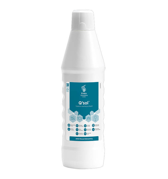 Evans Qsol Washing Up Liquid 1ltr Bottle