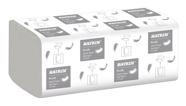 Katrin 35311 Plus Zigzag 2 Ply White Hand Towels
