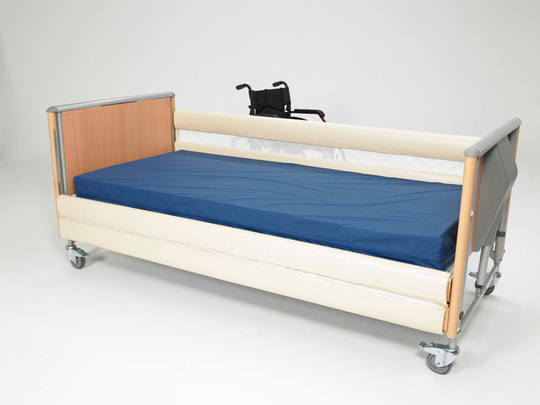 Bed with 2 Tier Connected Mesh Bumpers