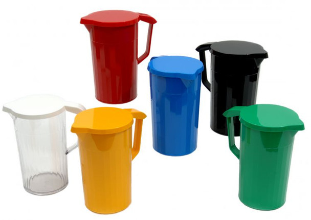 Group of White Yellow Red Blue Brown and Green 750ml Jugs