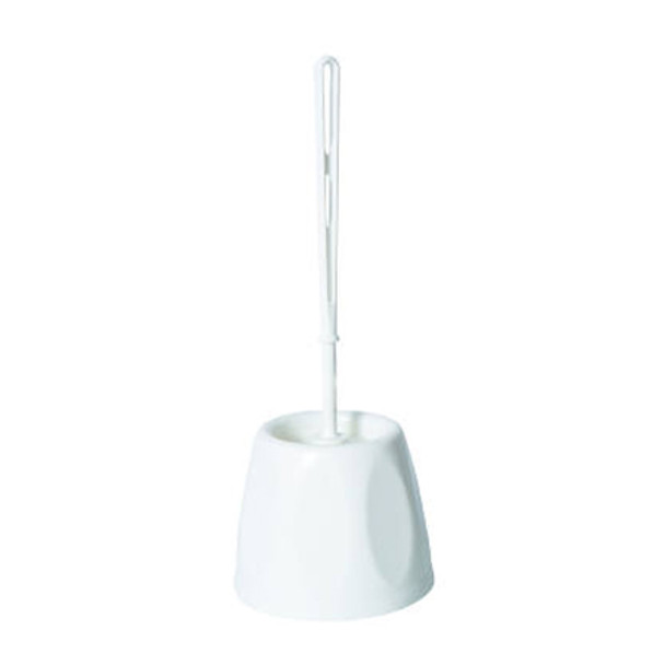 Open White Toilet Brush Set