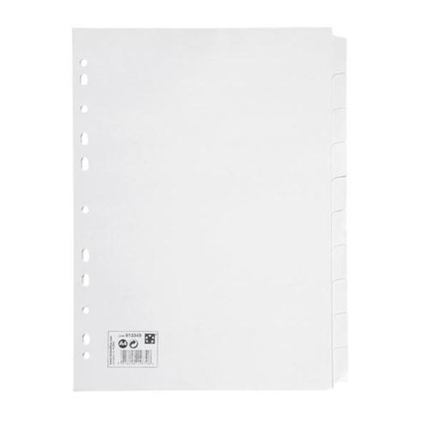 A4 White Punched Subject Divider