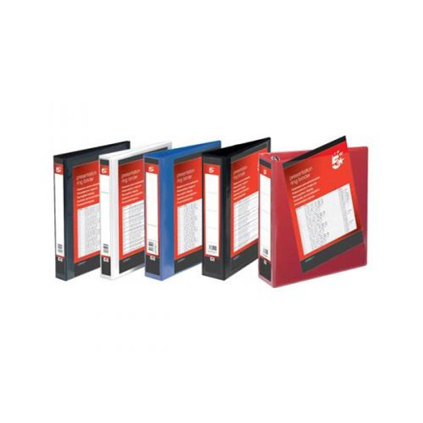 Group of Black White Blue and Red 38mm Presentation Ring Binders