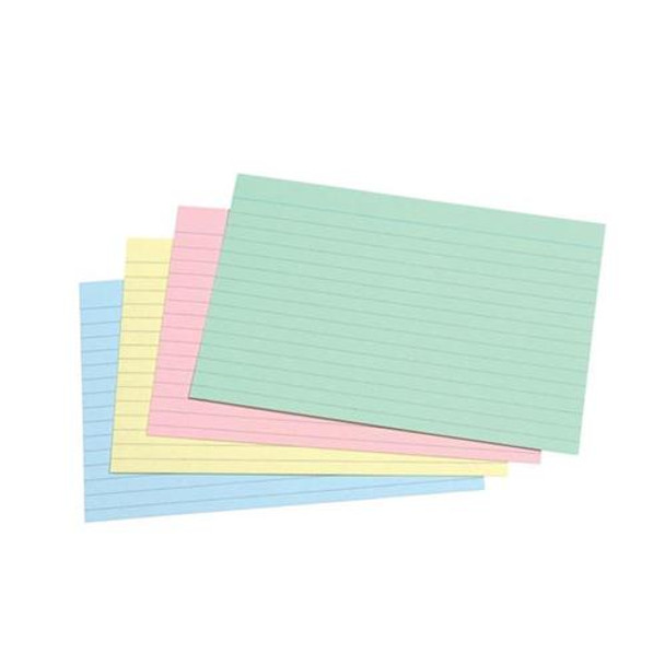 Record Cards Ruled 127 x 76mm Assorted Colour 100 Pack