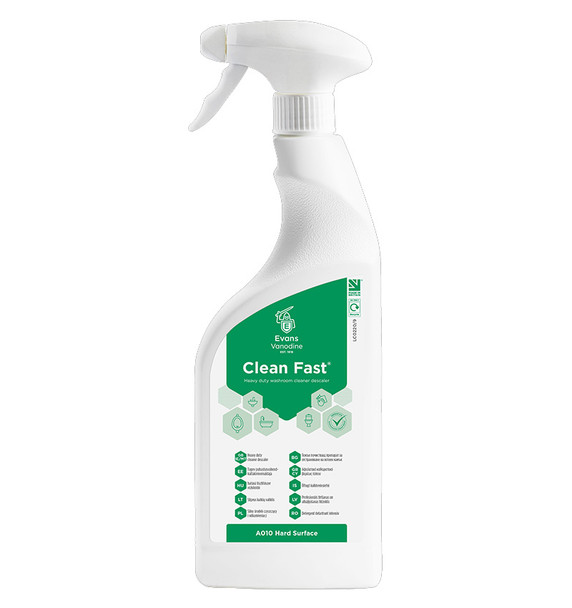 Evans Cleanfast Foaming Washroom Cleaner 750ml Ready To Use Trigger Bottles