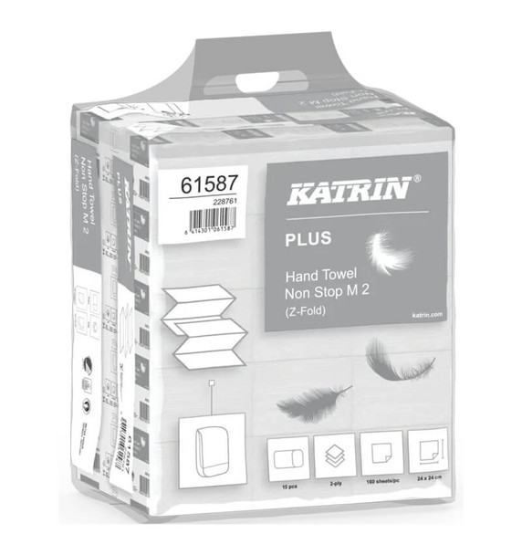 Katrin Plus 61587 2 Ply Z Fold Wide Hand Towels