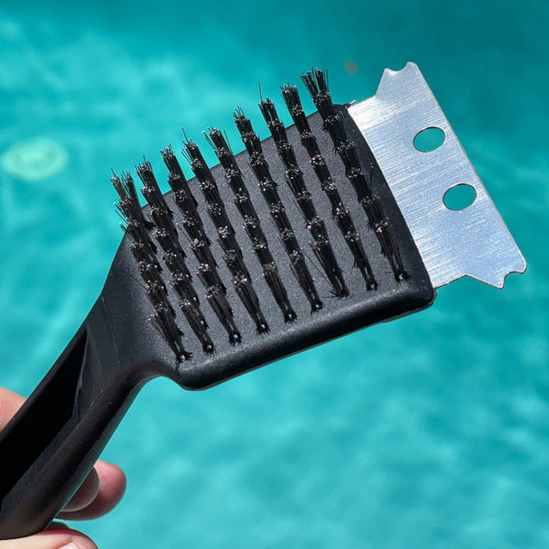 Close up shot of Grill Brush with Scraper.