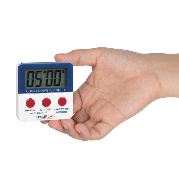 Hygiplas Magnetic Countdown Timer in hand.