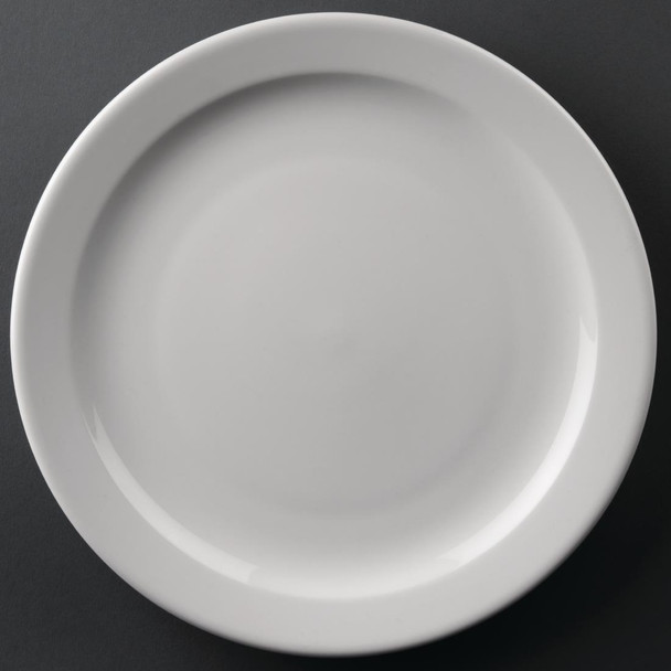 Full shot of Olympia Athena Narrow Rimmed Plates 254mm.