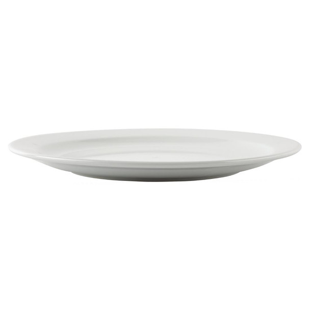 Side shot of Olympia Athena Narrow Rimmed Plates 254mm in a white background.