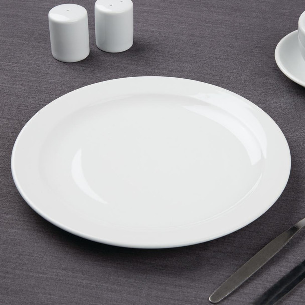 Table set up with Olympia Athena Narrow Rimmed Plates.