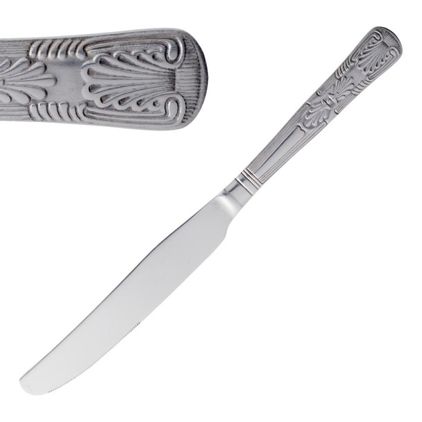 Olympia Kings Solid Handle Table Knife in  a slanting position.