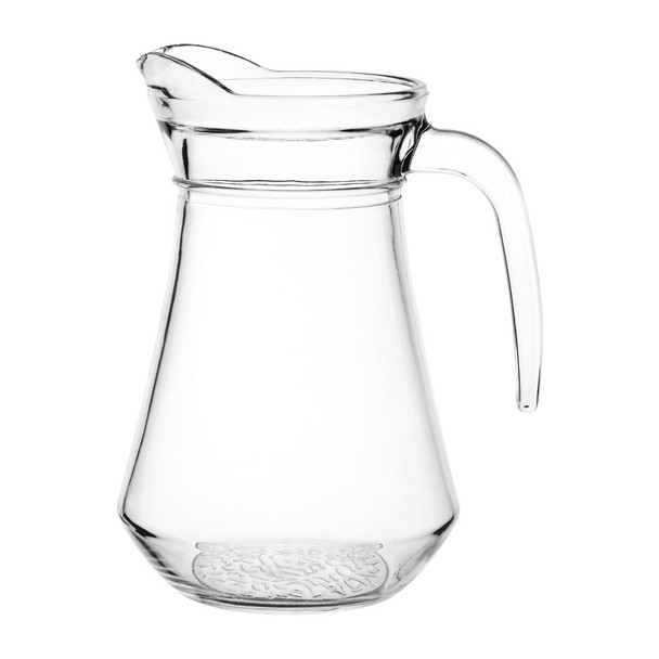 Full shot of empty Olympia Glass Jugs 1Ltr.