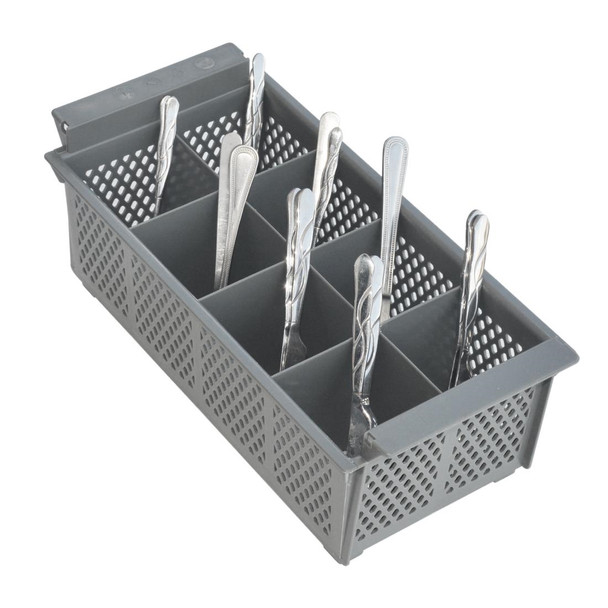 Olympia Kristallon Cutlery Basket with cutleries.