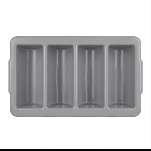 Front view of Olympia Kristallon Stackable Plastic Cutlery Tray Large.