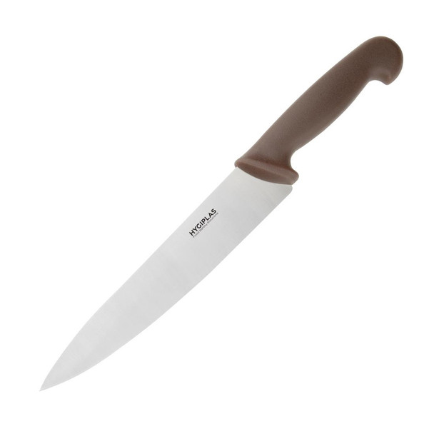 Side view of Hygiplas Chef Knife Brown 21.5cm.