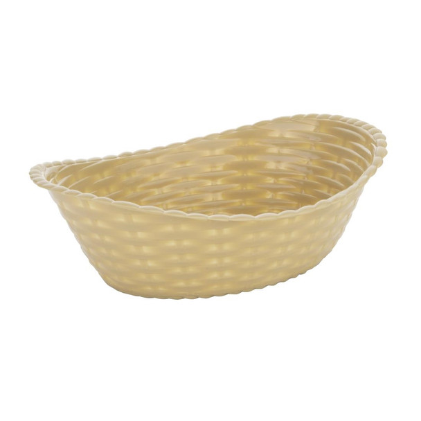 Side view of Olympia Kristallon Oval Polypropylene Basket.