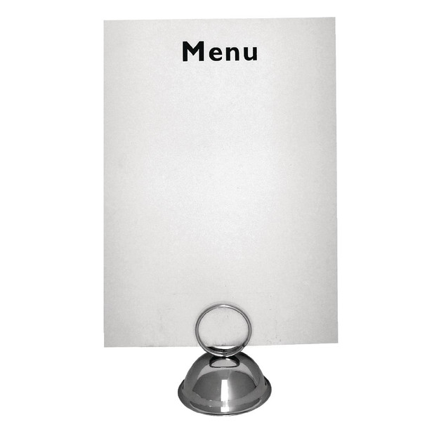 Ring Menu Card Holder with Menu on it.