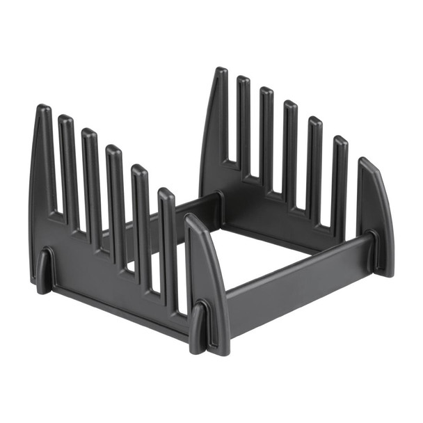 Empty Hygiplas Black Plastic Chopping Board Rack Small.