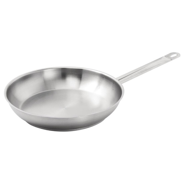 Side top view of Vogue Stainless Steel Induction Frying Pan 280mm.