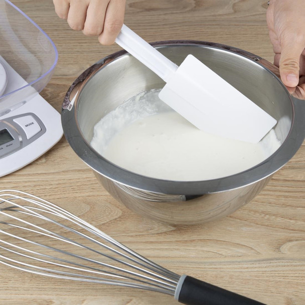 Vogue Rubber Ended Spatula 14" used in mixing.