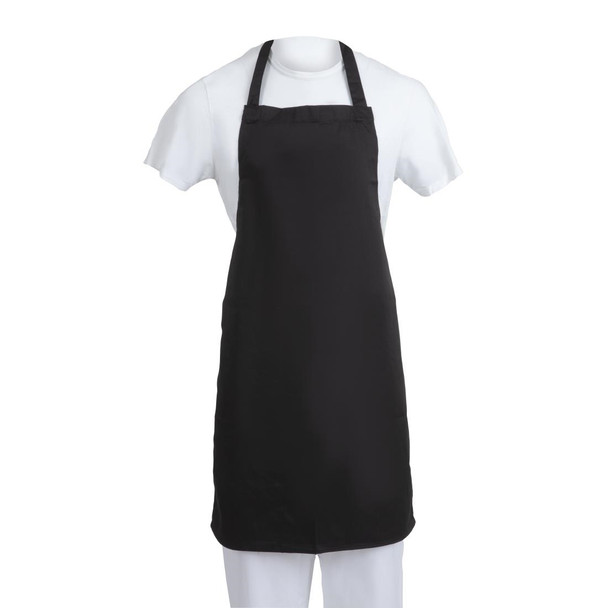 Whites Bib Apron Polycotton Black with white inner.