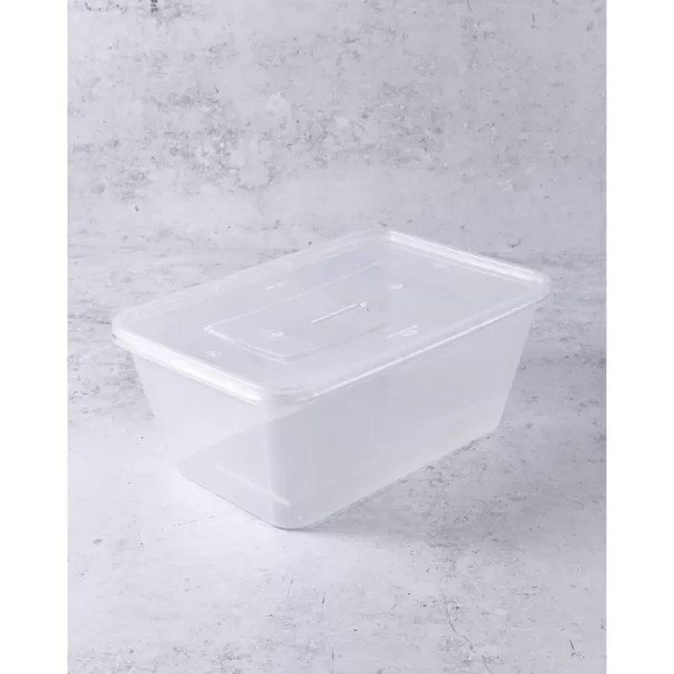 Recyclable Microwaveable Container and Lid 1000cc 250 Pack