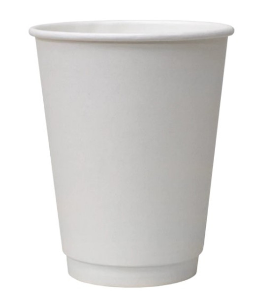 25 Pack Double Wall 8oz Coffee Cup White