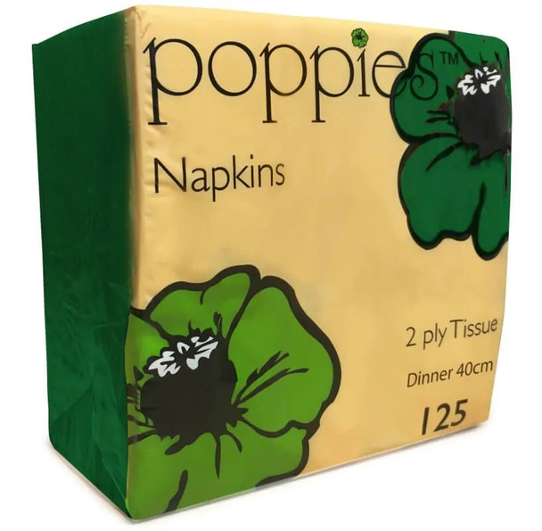 2 Ply Forest Green Paper Napkin 4 Fold 40 x 40cm 2000 Pack