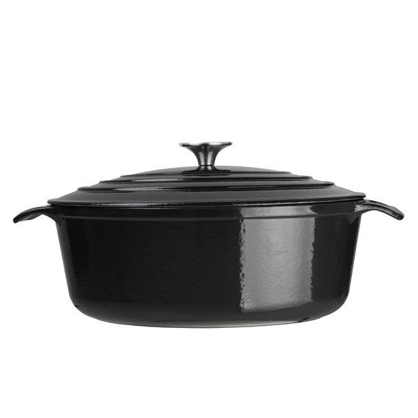 Vogue Black Oval Casserole Dish 5Ltr GH306