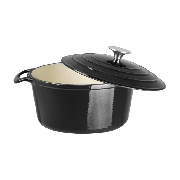 Vogue Black Round Casserole Dish 3.2Ltr GH300